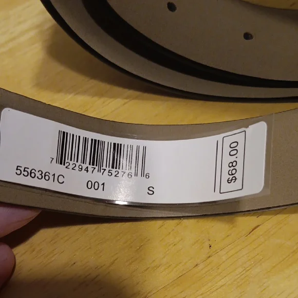 Michael Kors Black Belt with Gold Buckle - Picture 2 of 4